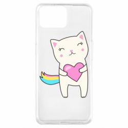 Чехол для Oppo A73 Cute cat with heart - PrintSalon