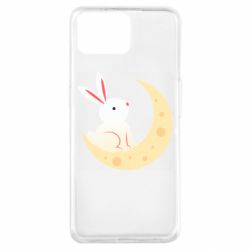 Чехол для Oppo A73 Cute rabbit on the moon - PrintSalon