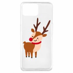 Чехол для Oppo A73 Deer with red nose - PrintSalon