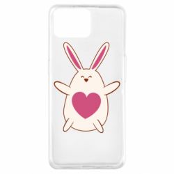 Чехол для Oppo A73 Rabbit with a pink heart - PrintSalon