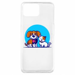 Чехол для Oppo A73 Собачка и котик - PrintSalon