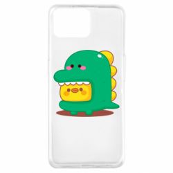 Чехол для Oppo A73 Уточка в костюме динозавра - PrintSalon