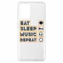 Чехол для Oppo A74 4G Eat sleep dj repeat. - PrintSalon