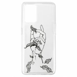 Чехол для Oppo A74 4G Hand with leafs - PrintSalon