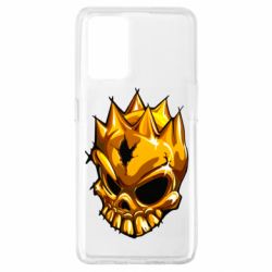 Чехол для Oppo A74 4G Standoff - Gold Skull - PrintSalon