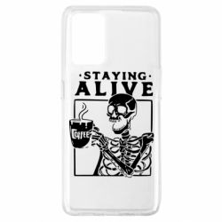 Чехол для Oppo A74 4G Staying alive with coffee - PrintSalon