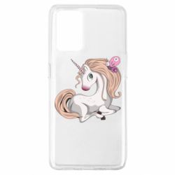 Чехол для Oppo A74 4G Unicorn with bow tie - PrintSalon