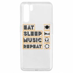 Чехол для Oppo A91/Reno3 Eat sleep dj repeat. - PrintSalon