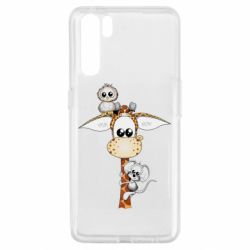 Чехол для Oppo A91/Reno3 Giraffe Owl and Mouse - PrintSalon