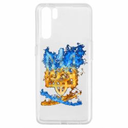 Чехол для Oppo A91/Reno3 Горящий гербу Украины - PrintSalon