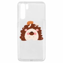 Чехол для Oppo A91/Reno3 Hedgehog with mushrooms - PrintSalon