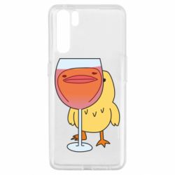 Чехол для Oppo A91/Reno3 Качка і келих вина - PrintSalon