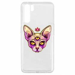 Чехол для Oppo A91/Reno3 Котик сфинкс розовый - PrintSalon