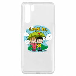 Чехол для Oppo A91/Reno3 Love is ... in the rain - PrintSalon