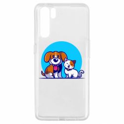 Чехол для Oppo A91/Reno3 Собачка и котик - PrintSalon