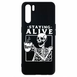 Чехол для Oppo A91/Reno3 Staying alive with coffee - PrintSalon