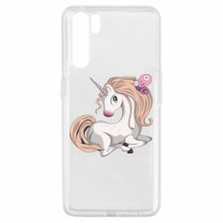 Чехол для Oppo A91/Reno3 Unicorn with bow tie - PrintSalon