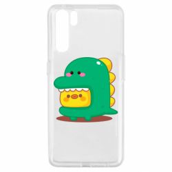 Чехол для Oppo A91/Reno3 Уточка в костюме динозавра - PrintSalon