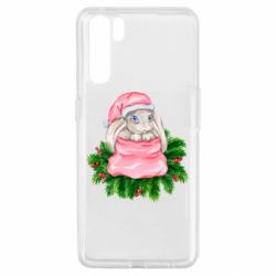 Чехол для Oppo A91/Reno3 Заяц Новогодний - PrintSalon