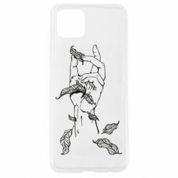 Чехол для Oppo A92s Hand with leafs - PrintSalon