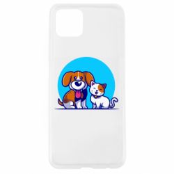 Чехол для Oppo A92s Собачка и котик - PrintSalon