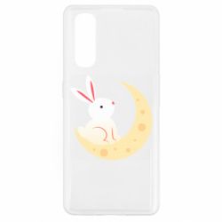Чехол для Oppo Find X2 Cute rabbit on the moon - PrintSalon