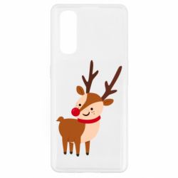 Чехол для Oppo Find X2 Deer with red nose - PrintSalon