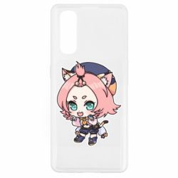 Чехол для Oppo Find X2 Genshin Impact chibi Diona - PrintSalon