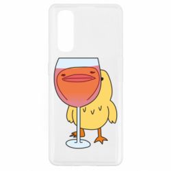Чехол для Oppo Find X2 Качка і келих вина - PrintSalon