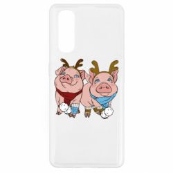 Чехол для Oppo Find X2 Pigs - PrintSalon