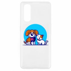 Чехол для Oppo Find X2 Собачка и котик - PrintSalon