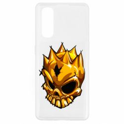 Чехол для Oppo Find X2 Standoff - Gold Skull - PrintSalon