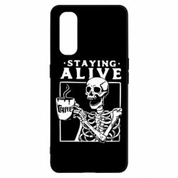 Чехол для Oppo Find X2 Staying alive with coffee - PrintSalon