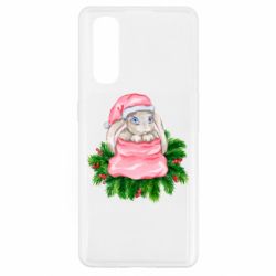 Чехол для Oppo Find X2 Заяц Новогодний - PrintSalon