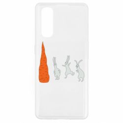 Чехол для Oppo Find X2 Зайцы возле морковки - PrintSalon