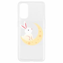 Чехол для Oppo Reno 4 Cute rabbit on the moon - PrintSalon