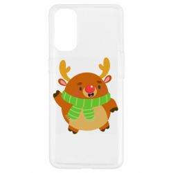 Чехол для Oppo Reno 4 Deer in a scarf - PrintSalon