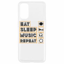 Чехол для Oppo Reno 4 Eat sleep dj repeat. - PrintSalon