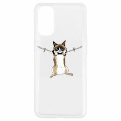 Чехол для Oppo Reno 4 Grumpy Cat On The Rope - PrintSalon