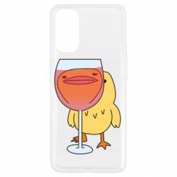 Чехол для Oppo Reno 4 Качка і келих вина - PrintSalon