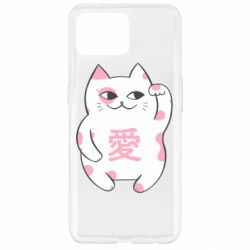 Чехол для Oppo Reno 4 Lite Cat and hieroglyphs - PrintSalon