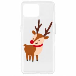 Чехол для Oppo Reno 4 Lite Deer with red nose - PrintSalon