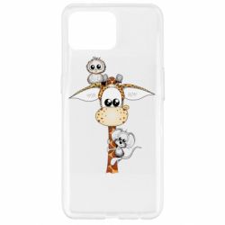Чехол для Oppo Reno 4 Lite Giraffe Owl and Mouse - PrintSalon