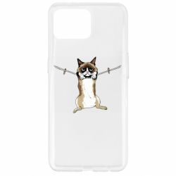 Чехол для Oppo Reno 4 Lite Grumpy Cat On The Rope - PrintSalon