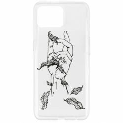 Чехол для Oppo Reno 4 Lite Hand with leafs - PrintSalon