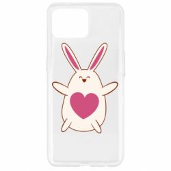 Чехол для Oppo Reno 4 Lite Rabbit with a pink heart - PrintSalon