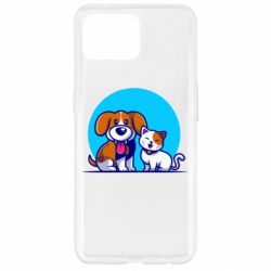 Чехол для Oppo Reno 4 Lite Собачка и котик - PrintSalon