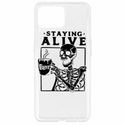 Чехол для Oppo Reno 4 Lite Staying alive with coffee - PrintSalon