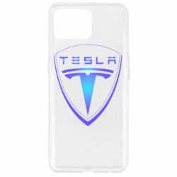 Чехол для Oppo Reno 4 Lite Tesla logo gradient - PrintSalon