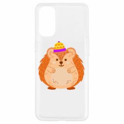 Чехол для Oppo Reno 4 Little hedgehog in a hat - PrintSalon